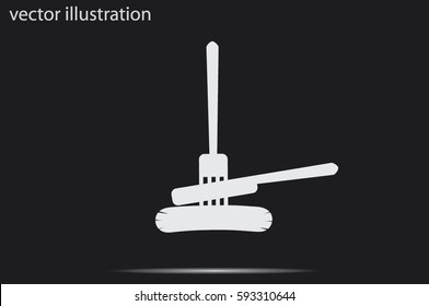fork, knife, sausage icon vector illustration.