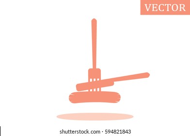 fork, knife, sausage icon vector illustration.