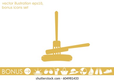 fork, knife, sausage icon vector illustration EPS 10.