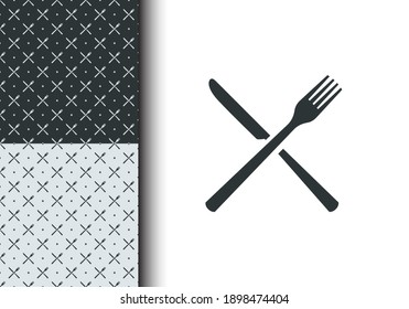 Fork And Knife Seamless Pattern Vector For Background, Texture, Backdrop, Banner, Poster, Wallpaper, Sticker, Brochure, Textile, Fabric. Bandana Element. Isolated Background. Eps 10