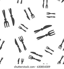 Fork and knife seamless pattern. Vector illustration for backgrounds
