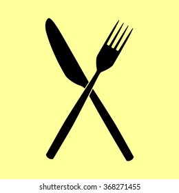 Fork and Knife sign. Flat style icon vector illustration.