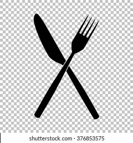 Fork and Knife sign. Flat style icon on transparent background