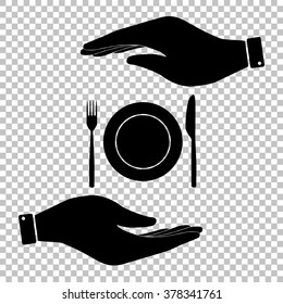 Fork and Knife sign. Flat style icon vector illustration.