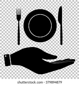 Fork and Knife sign. Flat style icon vector illustration.