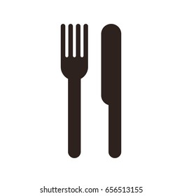 Fork and knife sign isolated on white background