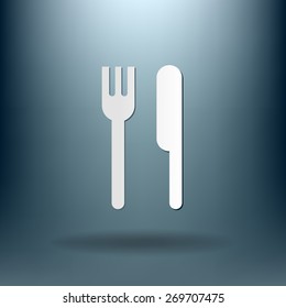 fork and knife sign. symbol lunch . cutlery