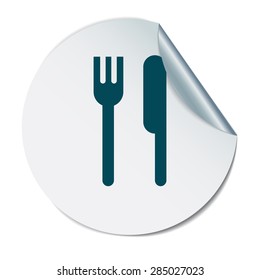 fork and knife sign. symbol lunch . cutlery