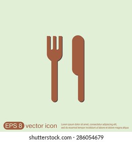 fork and knife sign. symbol lunch . cutlery