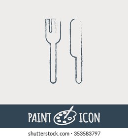 fork and knife sign. symbol lunch . cutlery