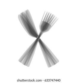 Fork and Knife sign. Vector. Gray icon shaked at white background.