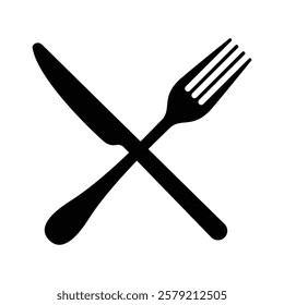 Fork and knife silhouette vector design isolated on a white background