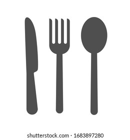 Fork knife spoon graphic symbols. Vector cutlery icons, isolated utensil image or tableware black silhouettes. vector illustration