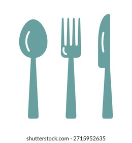 Tenedor, cuchillo y cuchara icono