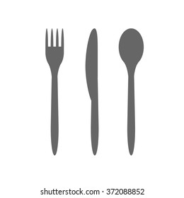 Fork, knife and spoon icon