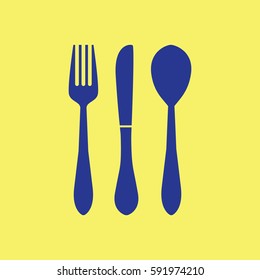 Fork, knife and spoon icon