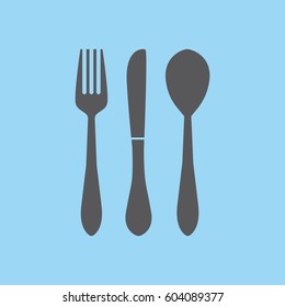 Fork, knife and spoon icon