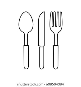 fork, knife and spoon icon