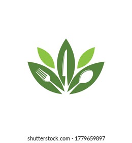 Fork, knife and spoon icon logo vector template.design for restaurant.