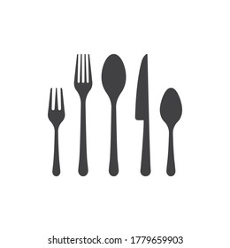 Fork, knife and spoon icon logo vector template.design for restaurant.