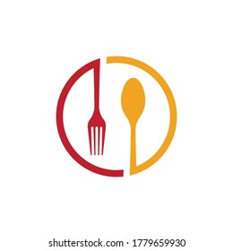 Fork, knife and spoon icon logo vector template.design for restaurant.