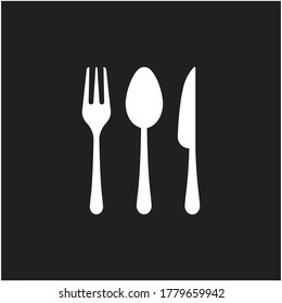 Planilla vectorial de logotipo de la horquilla, cuchillo y cuchara.diseño para restaurante.
