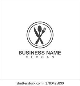 Fork, knife and spoon icon logo vector template.design for restaurant.
