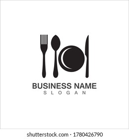 Fork, knife and spoon icon logo vector template.design for restaurant.