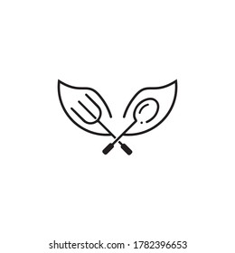 Fork, knife and spoon icon logo vector template.design for restaurant