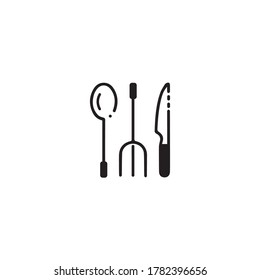 Logo für Gabel, Messer und Löffel-Symbol, Vektorvorlage.Design für Restaurant