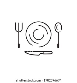 Logo für Gabel, Messer und Löffel-Symbol, Vektorvorlage.Design für Restaurant