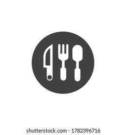 Fork, knife and spoon icon logo vector template.design for restaurant