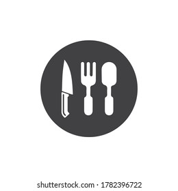 Fork, knife and spoon icon logo vector template.design for restaurant