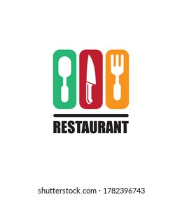 Logo für Gabel, Messer und Löffel-Symbol, Vektorvorlage.Design für Restaurant