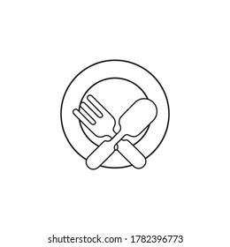 Logo für Gabel, Messer und Löffel-Symbol, Vektorvorlage.Design für Restaurant