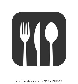 Gabelmesser- und Löffelsymbol-Logo. Einfaches flaches Zeichen. Restaurant Cafe Küche Esszimmer Platz Symbol Menü. Vektorgrafik. Silhouette einzeln auf Hintergrund.