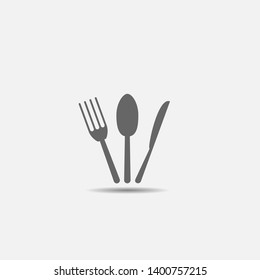 Fork knife spoon icon. Restaurant or cafe symbol, Vector illustration