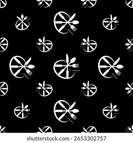 Fork Knife Spoon Icon Seamless Pattern, Utensil Icon Vector Art Illustration