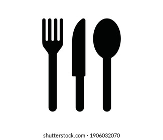 Fork, knife, and spoon icon. Simple flat vector illustration isolated on white background.