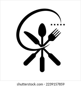 Fork Knife Spoon Icon, Utensil Icon Vector Art Illustration