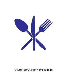 Fork, knife and spoon icon, utensil vector illustration