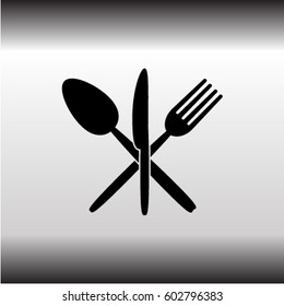 Fork, knife and spoon icon, utensil vector illustration