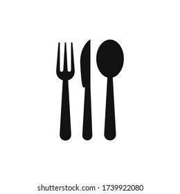 Fork, knife and spoon icon vector. Lunch or dinner sign