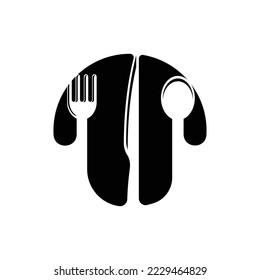 Fork, knife and spoon icon vector design template suitable for food menu symbol