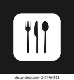 Fork knife and spoon icon vector logo. 