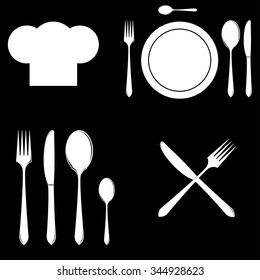 Fork, knife, spoon icon vector image