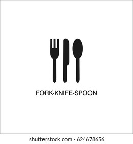 Fork knife spoon icon vector illustration on white background.