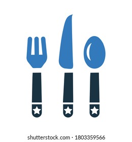 Fork, knife, spoon icons. vector design is isolated on a white background for multipurpose use