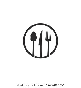fork knife spoon for restaurant and food logo template vector icon illustration design 