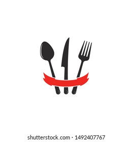 fork knife spoon for restaurant and food logo template vector icon illustration design 